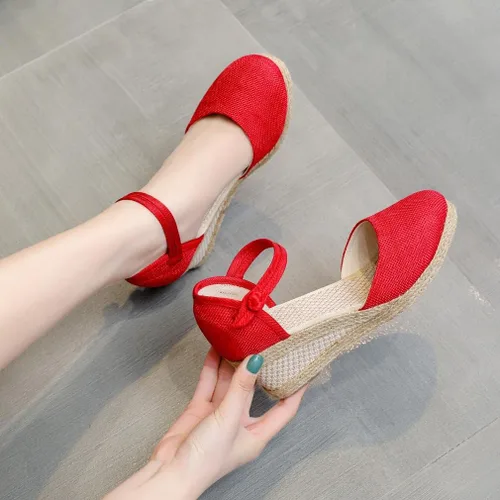 Vista 3 de heelchic Sandalias de plataforma para mujer, transpirables, informales, para caminar, tacón medio, elegantes