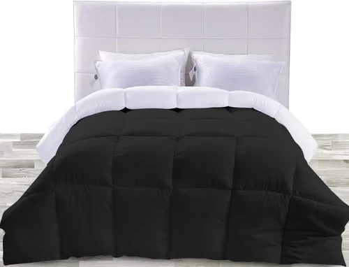 Vista 13 de BedDecor Edredón reversible de microfibra de alta calidad de 400 GSM, relleno de microfibra de 15.16 oz/m², 600 hilos, 100% algodón egipcio sólido