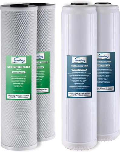 Vista 36 de iSpring F2WGB22B Juego de repuesto de filtro de agua de 2 etapas de 4.5 x 20 pulgadas para toda la casa con cartuchos de bloque de sedimentos
