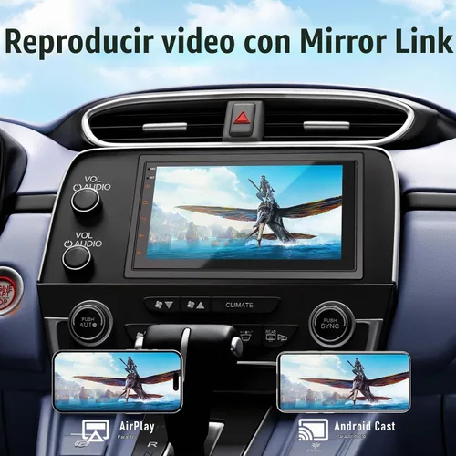 Vista 3 de Haudio Estéreo de auto de doble DIN de 7 pulgadas con Apple CarPlay inalámbrico y Android Auto, pantalla táctil de radio para automóvil