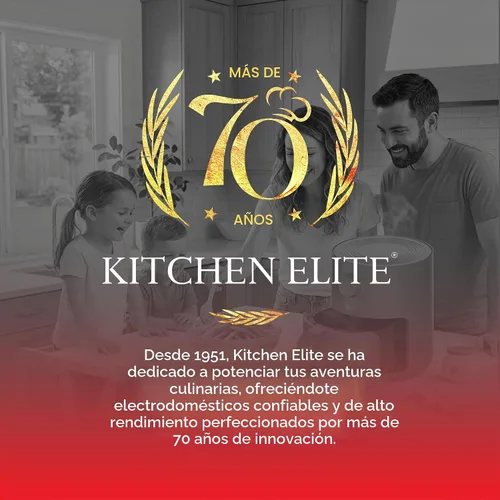 Vista 6 de Kitchen Elite Freidora de aire mecánica con temporizador de perilla manual Rosa