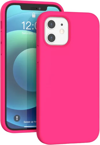 Vista 62 de Funda de silicona líquida compatible con iPhone 12 Pro Max 6.7 pulgadas, funda de gel de protección completa con forro de microfibra, funda