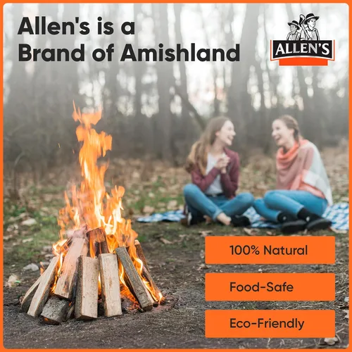 Vista 2 de Allen's Madera de Encendido Natural – Caja de 8 LB de Palillos Iniciadores de Fuego Secados al Horno para Fogatas, Estufas de Leña y Barbacoas