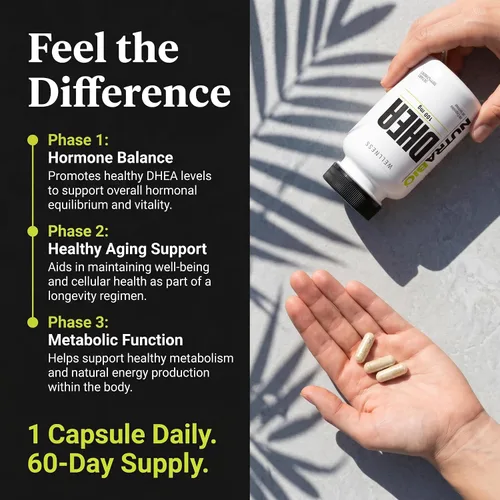 Vista 5 de NutraBio Suplemento DHEA para hombres y mujeres - 100 mg - 60 Cápsulas