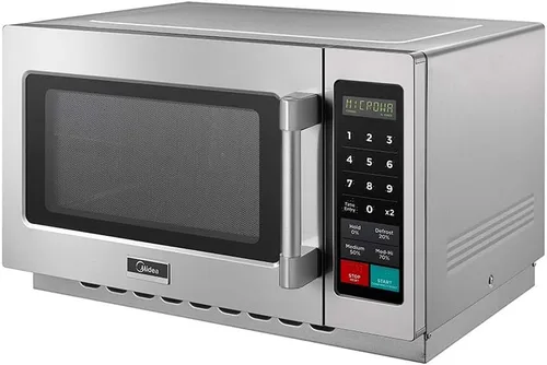 Vista 6 de Midea Equipment 1034N1A Horno microondas comercial de encimera con control táctil, 1000W, de acero inoxidable, 1.2 pies cúbicos