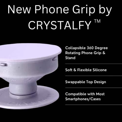 Vista 3 de Grips by CRYSTALFY - Soporte adhesivo para teléfono con diseño de ágata negra y marrón, forma redonda, soporte para teléfono y soporte expandible
