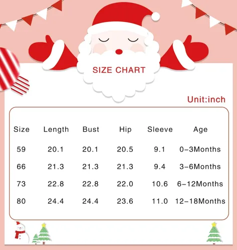 Vista 6 de AGQT Baby Boys and Baby Girls Christmas Santa Claus Costumes Size 0-24 Months