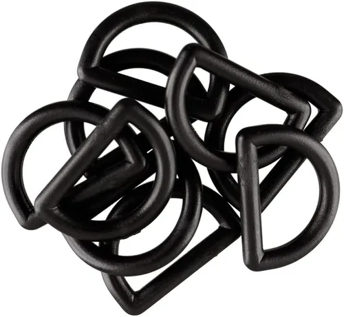 Vista 4 de Craft County Anillos en D simples de plástico duradero de 3/4 pulgadas - Negro - Paquete de 5 tamaños - Versátil y funcional - Bucle continuo