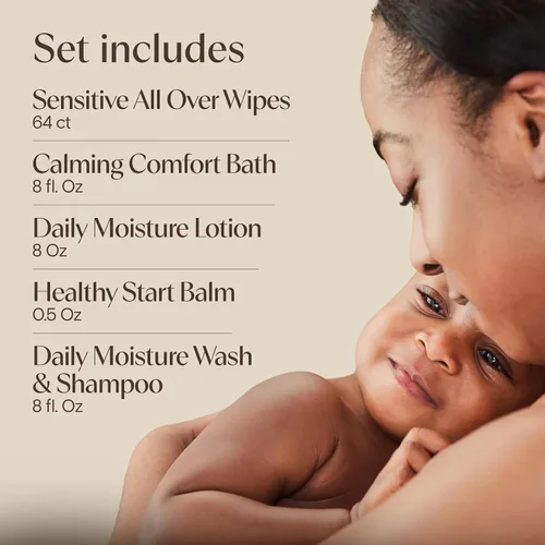 Vista 5 de Aveeno Baby Welcome Little One - Set de regalo para el cuidado de la piel con gel corporal nutritivo y champú, lavado de baño relajante, toallitas