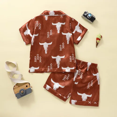 Vista 37 de Conjunto de pijama de manga larga con botones para niña pequeña, conjunto de ropa de dormir