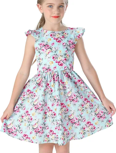 Vista 285 de Vestido de verano para niña, de algodón, con diseño floral