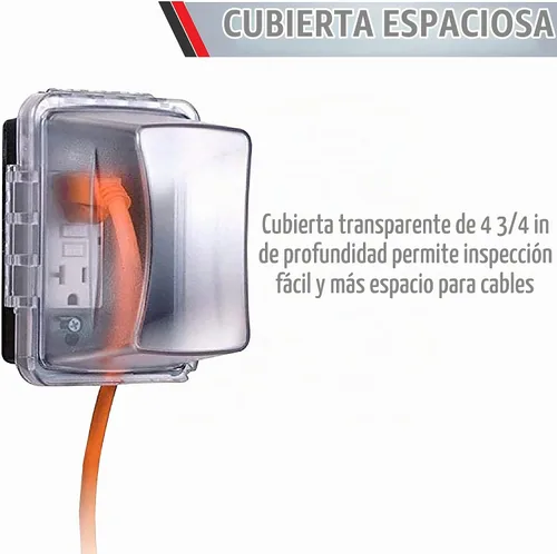 Vista 3 de TayMac MM710C, 4 3/4 pulgadas de profundidad, acabado transparente, 1 gang