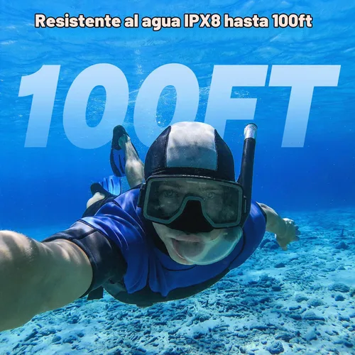 Vista 3 de Dragon Touch 4K30FPS Action Camera Vision 3 20MP 100FT Cámara de Acción Impermeable Subacuática con Control Remoto 170° Gran Angular WiFi Cámara