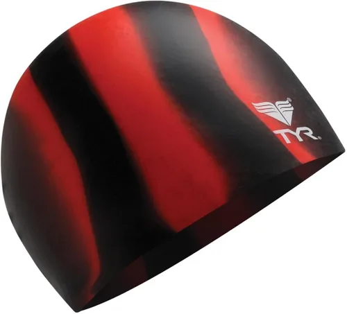 Vista 3 de TYR Gorro de natación de silicona para adultos, multicolor