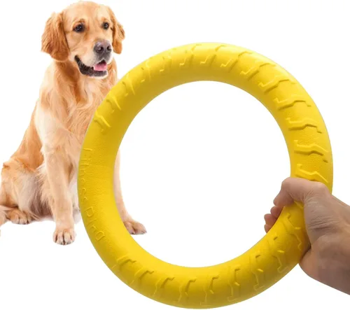 Vista 10 de Disco Volador Flotante Duradero Indestructible para Perros Grandes, Juguetes de Anillo para Masticadores, Piscina, Natación, Lanzamiento, Atrapar