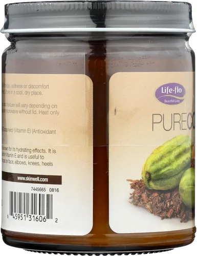 Vista 4 de LIFE-FLO Manteca de cacao orgánica pura Hidratante facial y corporal para piel seca y cuero cabelludo, talones, codos, estrías 9 onzas