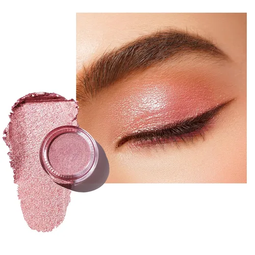 Vista 22 de Oulac Sombra de ojos en crema blanca brillante Iluminador a prueba de agua y sombra de ojos con purpurina de larga duración, color natural