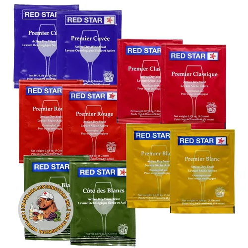 Vista 2 de Red Star Best Sellers - Levadura de vino (paquete de 3) – Ideal para hacer sidra de vino Mead Kombucha en casa – 0.18 oz sobres – Saccharomyces