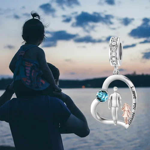 Vista 118 de PROESS Dije para padre, madre e hija, pulsera de plata de ley para pulseras, regalos de cumpleaños, día de San Valentín, para hija, madre, amante