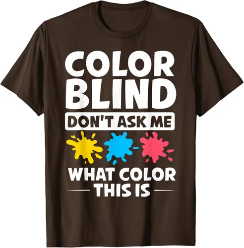 Vista 4 de Color Blind Camiseta Test Funny Glasses Visions, Negro