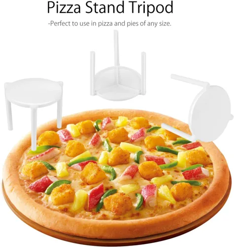 Vista 2 de Toyvian 100pcs soporte blanco plástico pizza trípode pila para restaurante contenedor pizza cajas