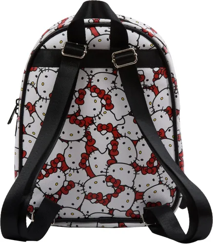 Vista 4 de AI ACCESSORY INNOVATIONS Sanrio's Hello Kitty - Bolso de hombro con doble correa y estampado de Hello Kitty, mini mochila con colgante de lazo