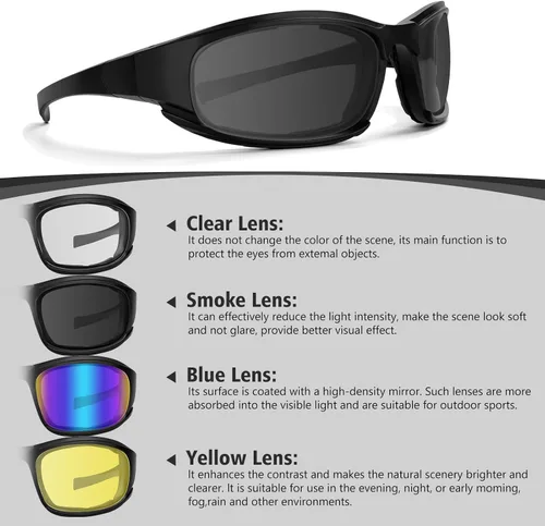 Vista 5 de Motorcycle Riding Glasses Motorcycle Goggles Padding Goggles Motorcycle Sunglasses UV Protection Dustproof Windproof