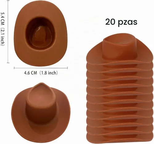 Vista 2 de Gexolenu 20 piezas de plástico mini sombrero de vaquero decoración de sombrero de vaquera occidental sombreros de muñeca para decoración de fiesta