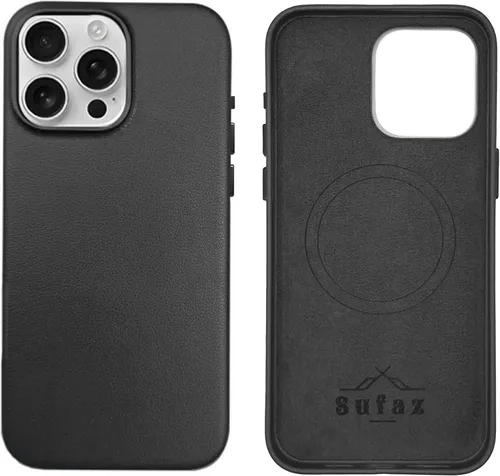 Vista 17 de Funda de piel para iPhone 14 Pro Max compatible con MagSafe, funda de piel de vaca auténtica de grano completo, botones de metal galvanizado, forro