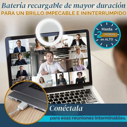 Vista 3 de GearLight Anillo de luz para selfie para computadora o teléfono, iluminación LED compatible con iPhone para cámara web de laptop, grabación