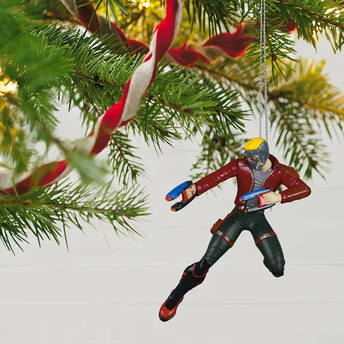 Vista 6 de Hallmark Keepsake Adorno de Navidad de plástico 2021, Guardianes de la Galaxia Star Lord