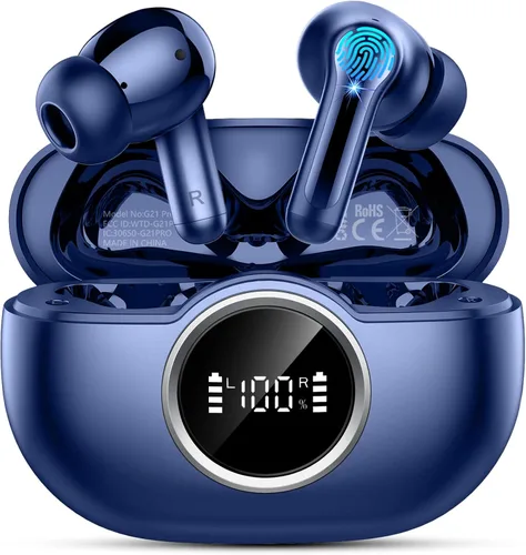 Vista 10 de Auriculares inalámbricos Bluetooth 5.4 2026, auriculares estéreo con graves A-Negro PRO