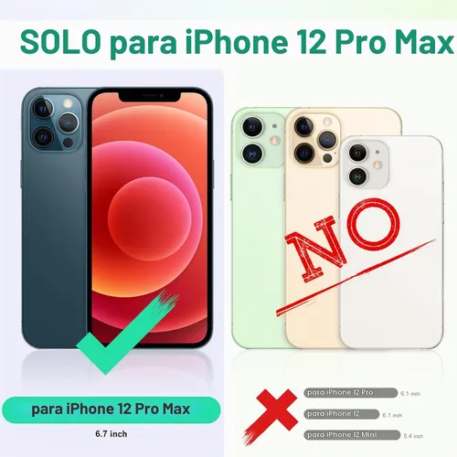 Vista 2 de TUCCH Funda tipo cartera compatible con iPhone 12 Pro Max 5G de 6.7 pulgadas, con ranura para tarjetas de piel sintética