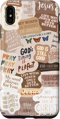 Vista 11 de Funda estética para iPhone 17 con frases positivas con versículos bíblicos cristianos