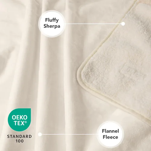 Vista 3 de PETAMI Manta impermeable de forro polar Sherpa para gatos y perros, color beige, talla S