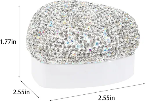 Vista 3 de Caja de joyería de lujo con forma de corazón de diamantes de imitación Bling Almacenamiento de joyería de luz LED para boda