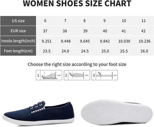 Vista 7 de Tenis de lona para mujer, zapatos casuales para caminar, zapatos de tenis planos, zapatos de vestir antideslizantes, zapatos de trabajo