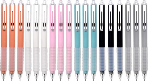 Vista 8 de Linbsunne Bolígrafos de punta media de 0.039 in de tinta negra con agarre súper suave para hombres y mujeres, bolígrafos retráctiles de oficina 12