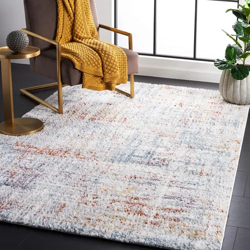 Vista 15 de SAFAVIEH Berber Shag Collection - Alfombra de pasillo, 2 pies 3 pulgadas x 6 pies, azul óxido y marfil, no desprende pelusa y de fácil cuidado, 1.25