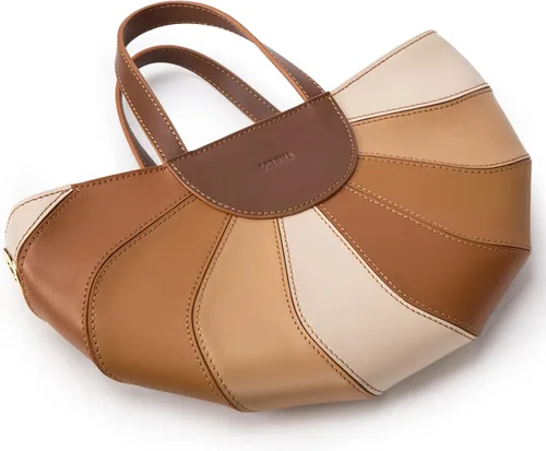 Vista 4 de Zornna Rainbow Series - Bolso marrón para mujer, bolso arcoíris elegante y versátil con diseño único de arcoíris, Marrón