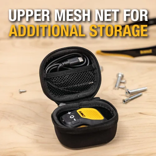 Vista 6 de DEWALT Auriculares inalámbricos con estuche de carga y funda protectora de alta resistencia, auriculares Bluetooth con batería de 30 horas, sensor
