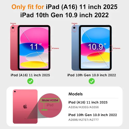 Vista 2 de DTTOCASE - Funda para iPad de 10.ª generación de 2022, 10.9”, reverso transparente y marco de poliuretano termoplástico antigolpes