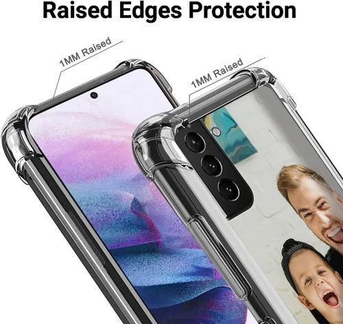 Vista 4 de Funda de teléfono personalizada para Samsung Galaxy S21 [no compatible con S21 Ultra], funda de TPU suave con parachoques ultradelgada, collage