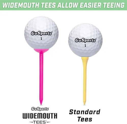 Vista 5 de GoSports 3.25” Widemouth Tees Plastic Golf Tees, 60 Tee Player’s Pack - Max Distance and Easier Teeing