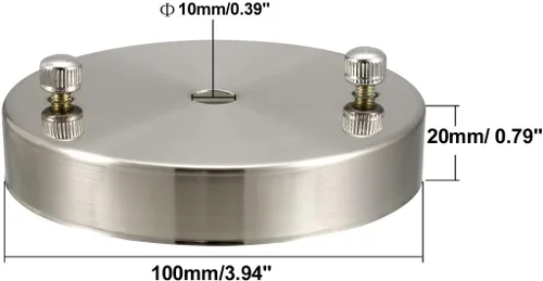 Vista 3 de uxcell Placa de luz de techo retro con base puntiaguda chasis disco colgante accesorios 3.937 inx0.787 in níquel W tornillo