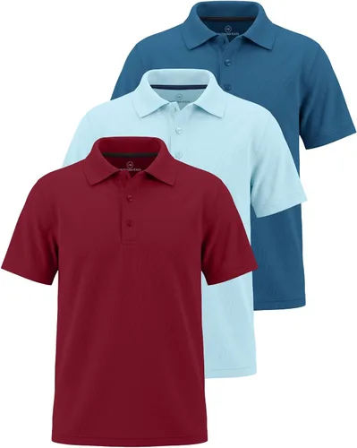 Vista 13 de Real Essentials Paquete de 3: Polo de manga corta para niño, uniforme escolar, rendimiento activo, golf (de 4 a 16 años)
