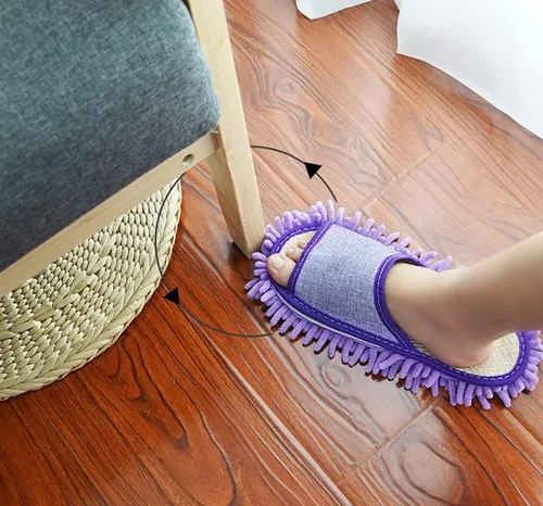 Vista 2 de Moorfowl Pantuflas de microfibra de chenilla de gato desmontables