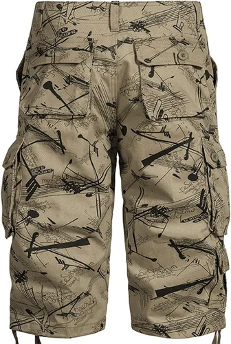 Vista 4 de Yuzhih Pantalones de cintura media para hombre, lisos, cortos, con botones, pantalones maduros y constantes, con bolsillo, pantalones cortos