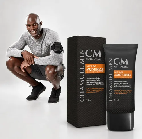 Vista 6 de Hidratante facial para hombre, antienvejecimiento, para después del afeitado, crema facial y loción para después del afeitado con argán, karité