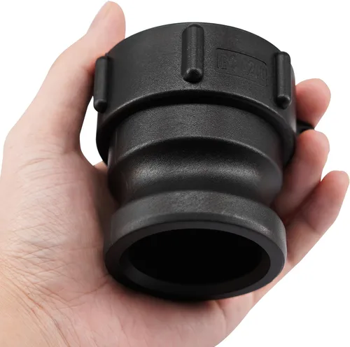 Vista 3 de Adaptador de asas IBC de 2", accesorios de leva y ranura, accesorios de asas IBC, adaptador macho de contrafuerte de 2 pulgadas x 2 pulgadas, rosca